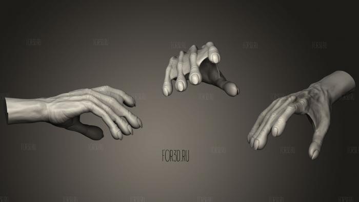 Humanoid Hand 9 stl model for CNC